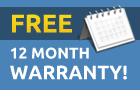 Free 12 month warranty!