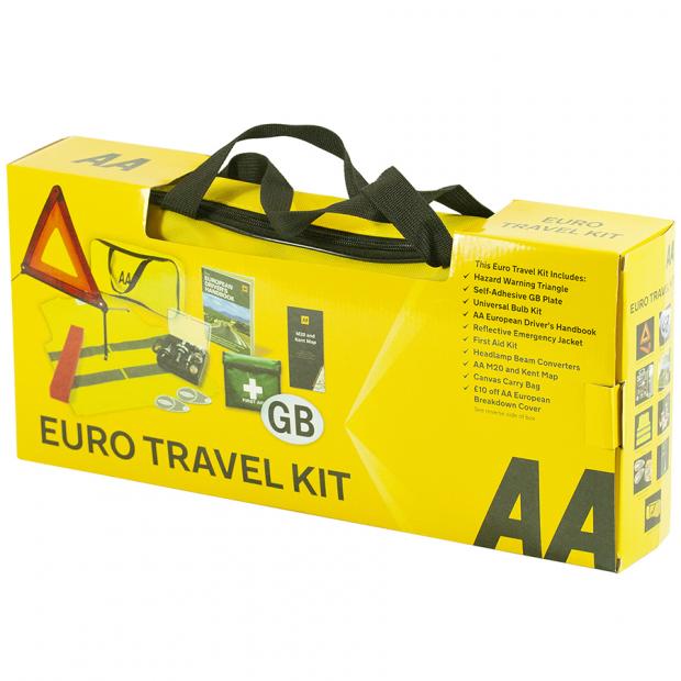 bundle AA France Travel Kit with Breathalysers Compact Universal Bulb Kit and High Visibility Vest Family Pack 